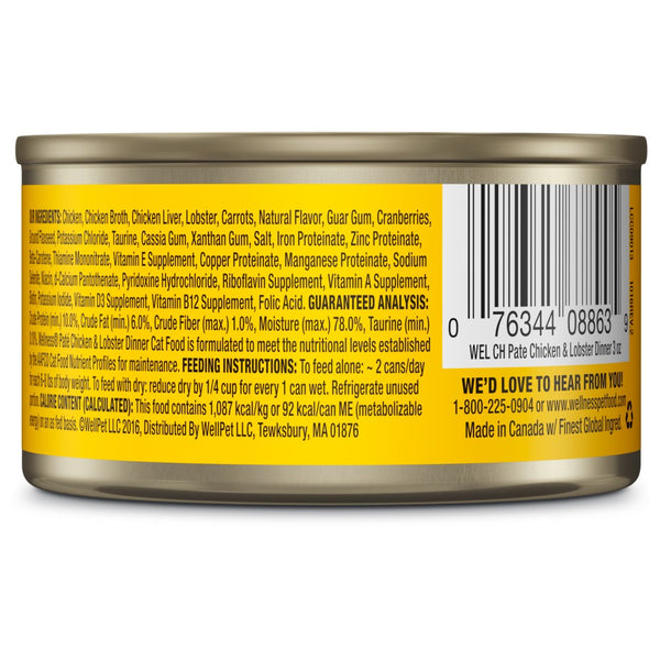 Wellness Complete Health Pâté Poulet et Homard Recette Nourriture humide pour chats en boîtes