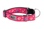 RC Pets Collier de dressage tout en sangles à motifs, Traces de pattes rose