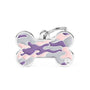 MyFamily Médaillon d'identification pour animal Style Os Camouflage, Rose.