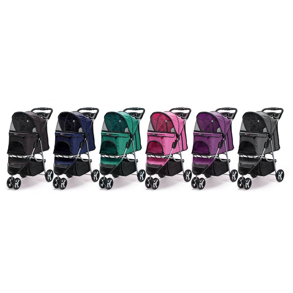 Dogline Casual Stroller with a Removable Cup Holder for Pets, Grey