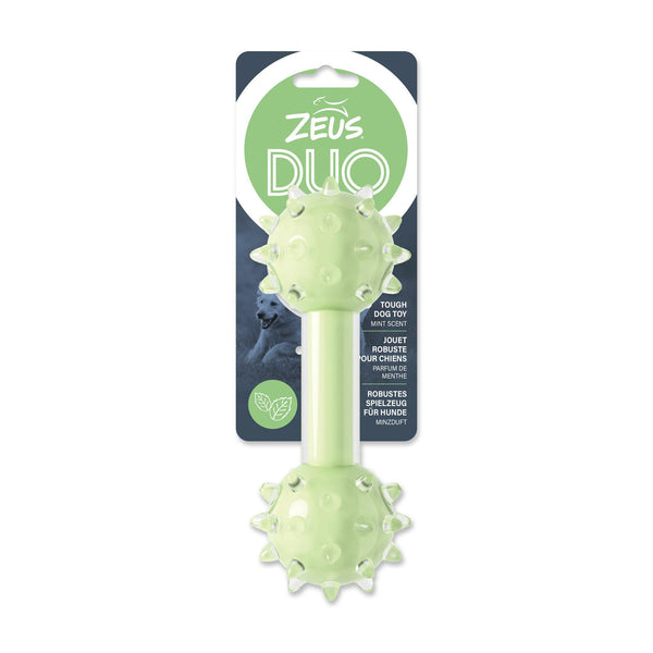 Zeus Duo Spike Dumbbell Mint Scent Dog Toy, Green