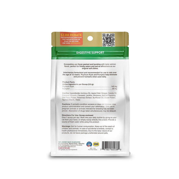 NaturVet Scoopables Aide Anti-Boules de Poils Soutien Quotidien Supplément pour chat