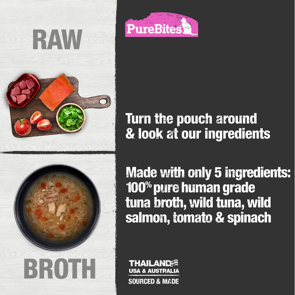 PureBites Wild Tuna, Salmon & Vegetables Broth for Cats
