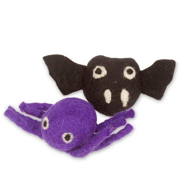 Dharma Dog Karma Cat Chauve-souris et Araignée Jouet pour chat en laine