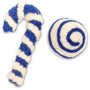 Dharma Dog Karma Cat Boule de Noël et Canne Jouet pour chat en laine, bleu
