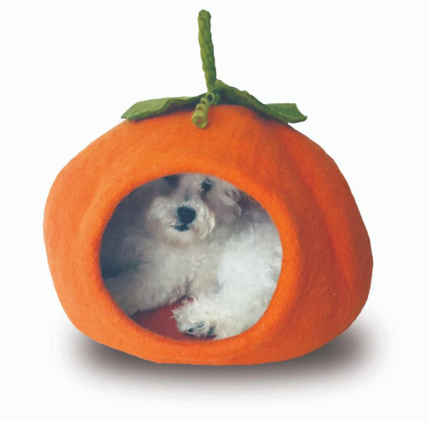 Dharma Dog Karma Cat Panier en laine Cave Citrouille, Orange