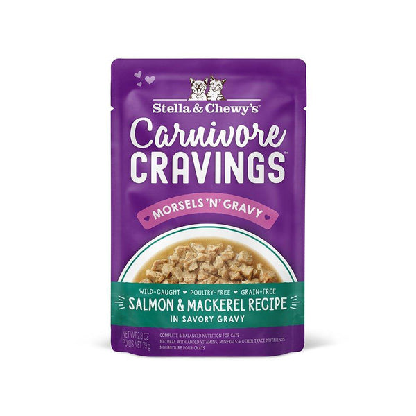 Stella & Chewy's Carnivore Cravings Sachet de nourriture humide en morceaux 'Morsels 'N' Gravy' Saumon & Maquereau pour chats