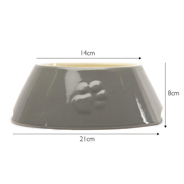 Scruffs Icon Long Eared Dog Food & Water Bowl, Light Grey