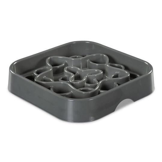 Messy Mutts Interactive Square Dog Slow Feeder, Cool Grey