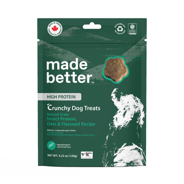 Made Better Friandises naturelles pour chiens aux protéines d'insectes, avoine et graines de lin
