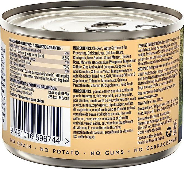 ZIWI Peak Chicken Recipe Wet Dog Food Can