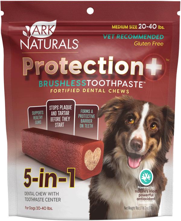 Ark Naturals Protection+ Brushless Toothpaste Dental Chew for Medium Dogs