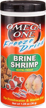 Omega One Crevettes d'eau salée lyophilisées Friandise pour poissons d'eau douce et marine