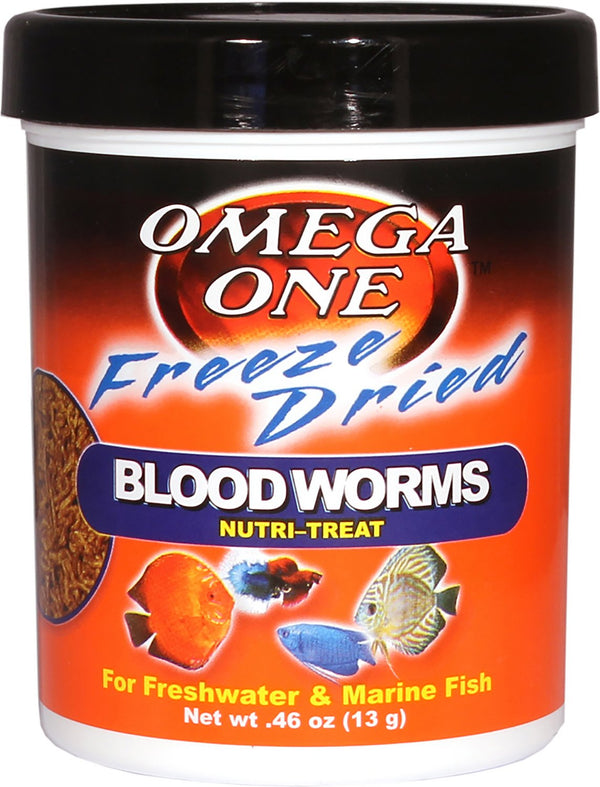Omega One Freeze-Dried Blood Worms Freshwater & Marine Fish Treat