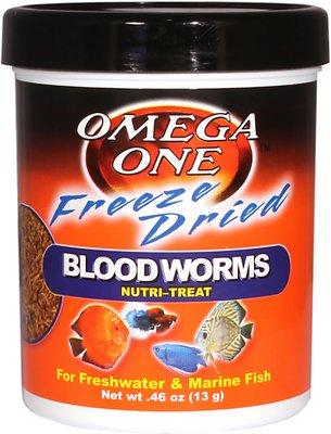 Omega One Freeze-Dried Blood Worms Freshwater & Marine Fish Treat