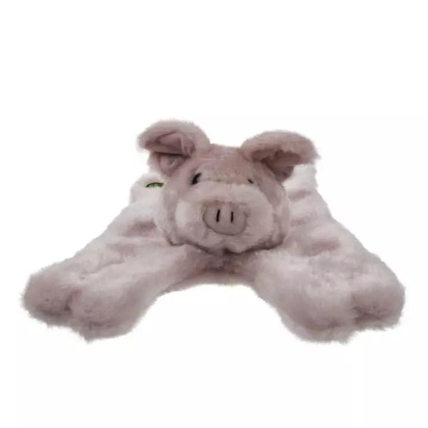 GoDog Barnyard Buddies Chew Guard Pig Flattie Dog Toy