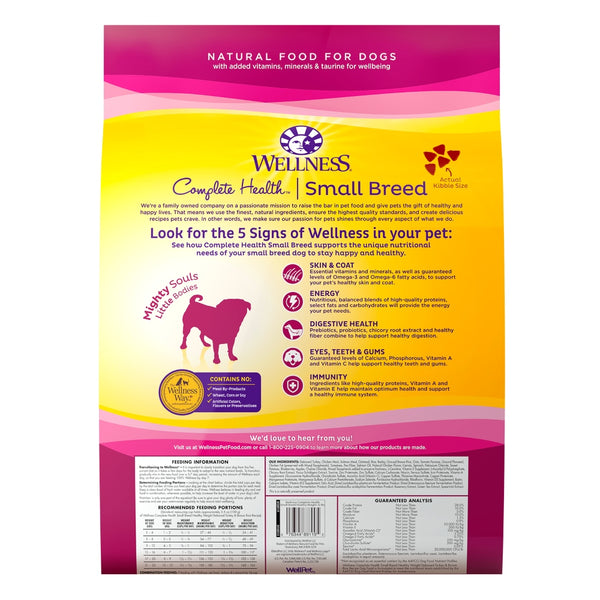 Wellness Complete Health Small Breed Adult Healthy Weight Turkey & Brown Rice Dry Dog Food