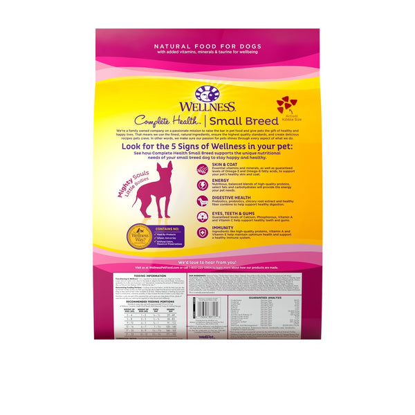 Wellness Complete Health Croquettes pour chiens adultes de petite race dinde et flocons d'avoine