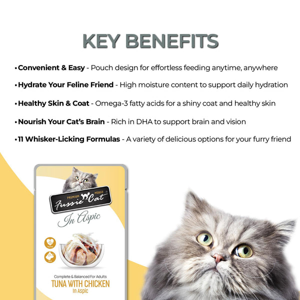 Fussie Cat Premium Tuna with Chicken in Aspic Wet Cat Food Pouch