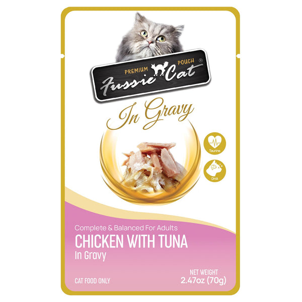 Fussie Cat Premium Chicken with Tuna in Gravy Wet Cat Food Pouch