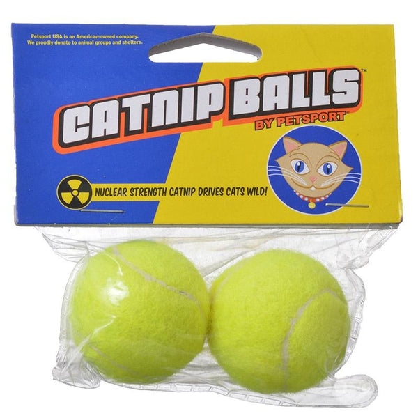 Petsport USA Jouet pour chat Balles à herbe à chat, jaune