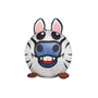 Red Dingo Durables Zebra Ball Dog Toy, White