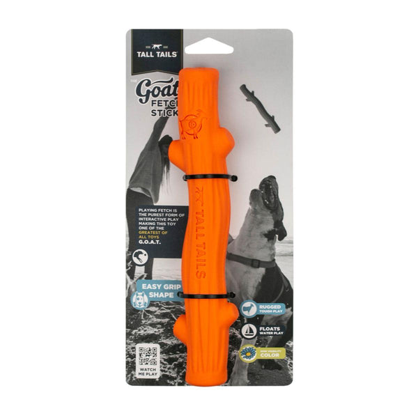 Tall Tails Jouet à Ramasser GOAT Sport Bâton en Caoutchouc Naturel, Orange