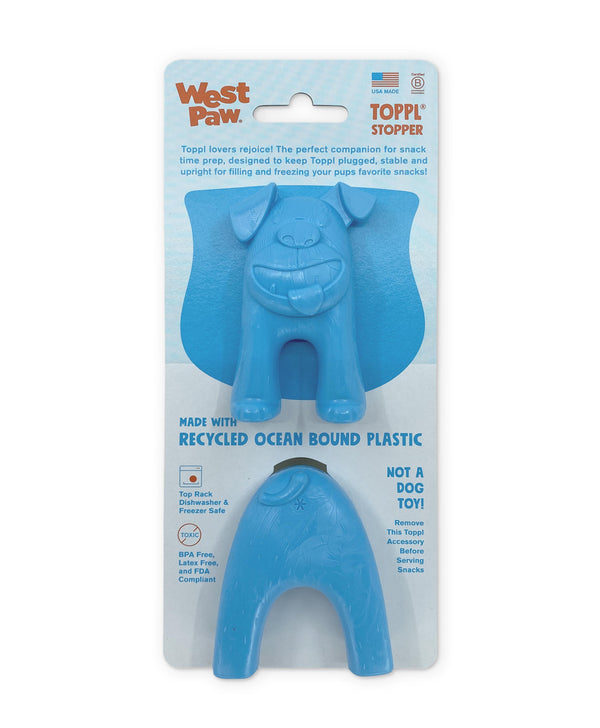 West Paw Toppl Stopper Dog Toy Accessory, Aqua Blue