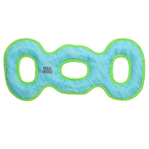 DuraForce 3WayTug Dog Toy, Tiger Blue/Green