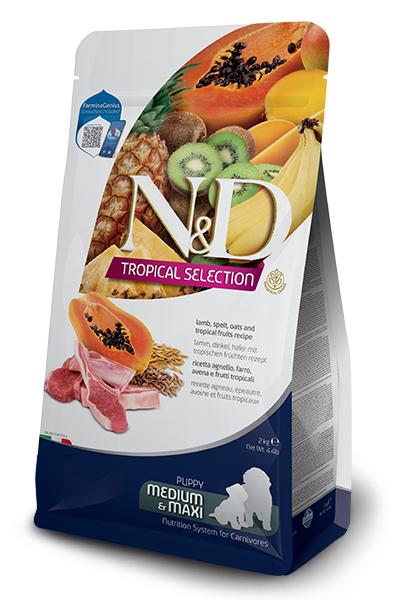 Farmina N&D Tropical Selection Agneau, Épeautre, Avoine & Fruits Tropicaux Aliments secs Medium & Maxi Chiot