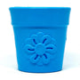 SodaPup Flower Pot Durable Rubber Treat Dispenser & Enrichment Dog Toy, Blue