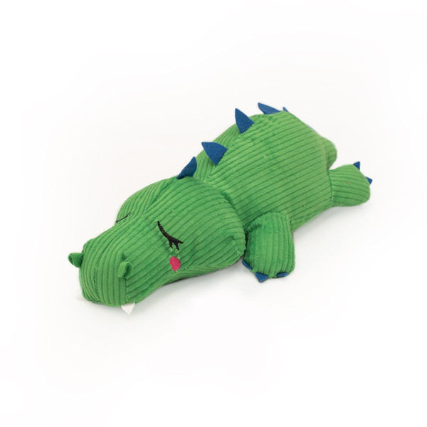 ZippyPaws Snooziez with Shhhqueaker Alligator Dog Toy