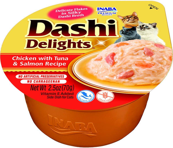INABA Dashi Delights Chicken with Tuna & Salmon Cat Food Topper & Treats