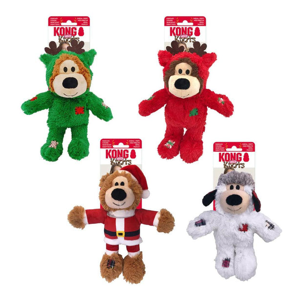 KONG Holiday Wild Knots Bear Dog Toy, Assorted
