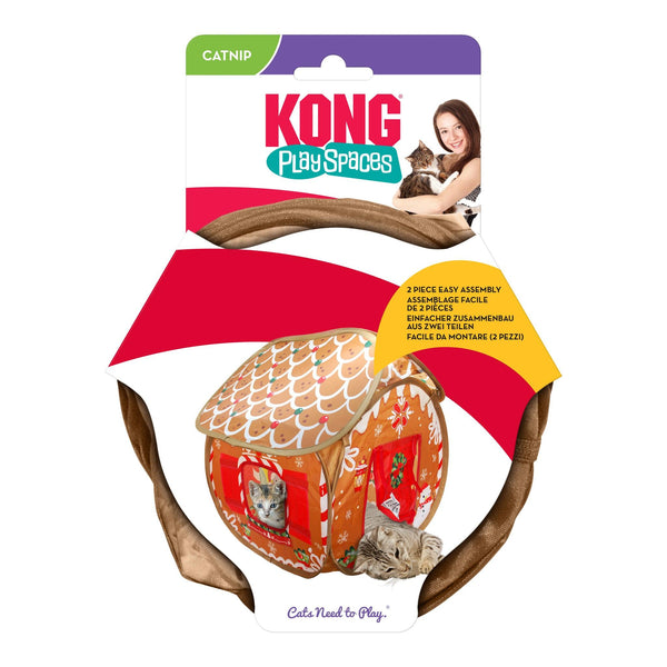 KONG Holiday Play Spaces Gingerbread Bungalow Catnip Cat Toy