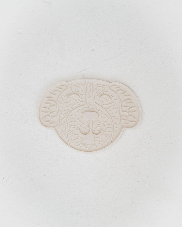 Dexypaws Dog Head Enrichment Licking Mat Dog Slow Feeder, Cream