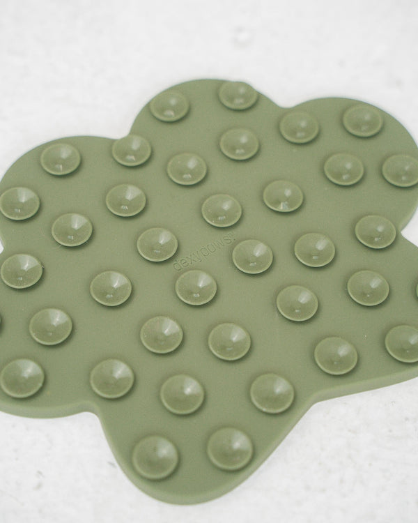 Dexypaws Paw Print Enrichment Licking Mat Dog Slow Feeder, Army Green
