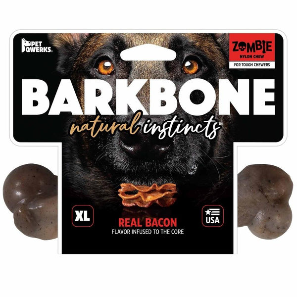 Pet Qwerks BarkBone Natural Instincts Chew Ring Peanut Butter Infused Nylon Dog Toy