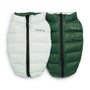 fabdog Pack N' Go Reversible Puffer Dog Coat, Green Combo