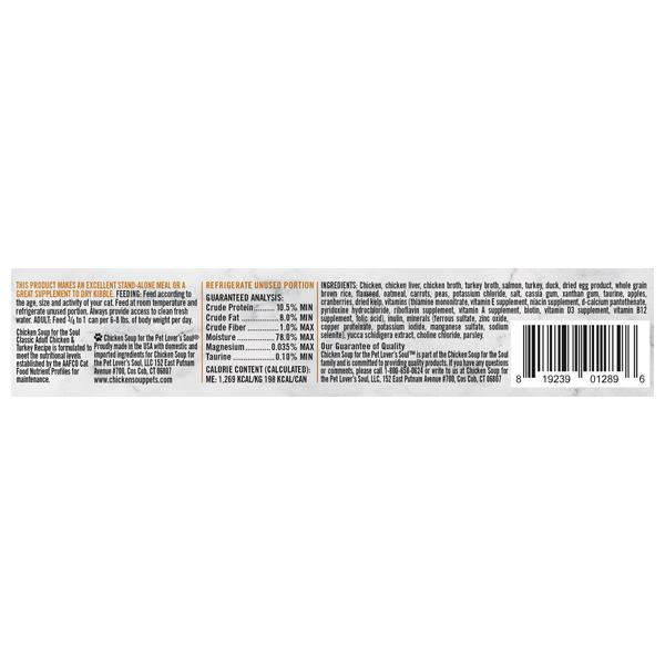 Chicken Soup for the Soul Classic Chicken & Turkey Pate Adult Wet Cat Food Can