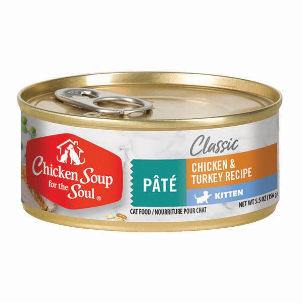 Chicken Soup for the Soul Classic Chicken & Turkey Pate Kitten Wet Cat Food Can