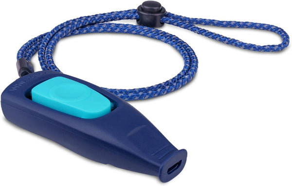 The Company of Animals Coachi Whizzclick Clicker et Sifflet 2-en-1 pour animaux, Bleu marine