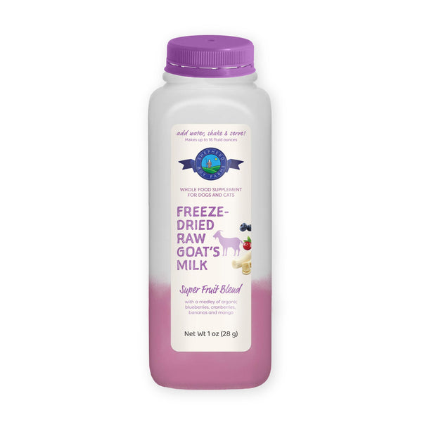 Shepherd Boy Farms Super Fruit Blend Freeze-Dried Raw Goat's Milk for Dogs & Cats