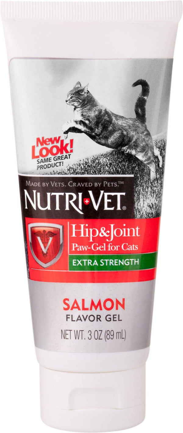 Nutri-Vet Hip & Joint Extra Strength Salmon Flavor Paw-Gel for Cats, 3-oz tube