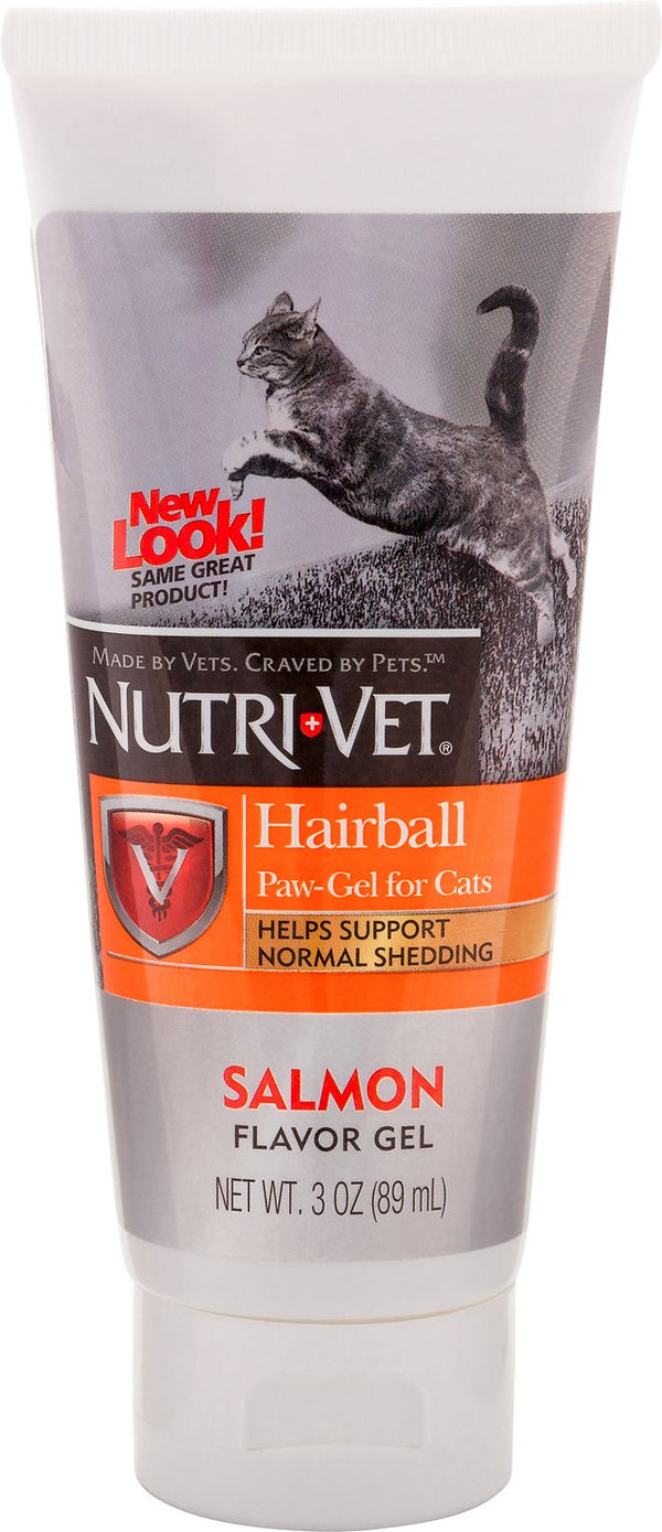 Nutri-Vet Hairball Salmon Flavor Paw-Gel for Cats, 3-oz tube
