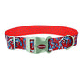 Sublime Adjustable Dog Collar, Red Blue Graffiti with Red Stars