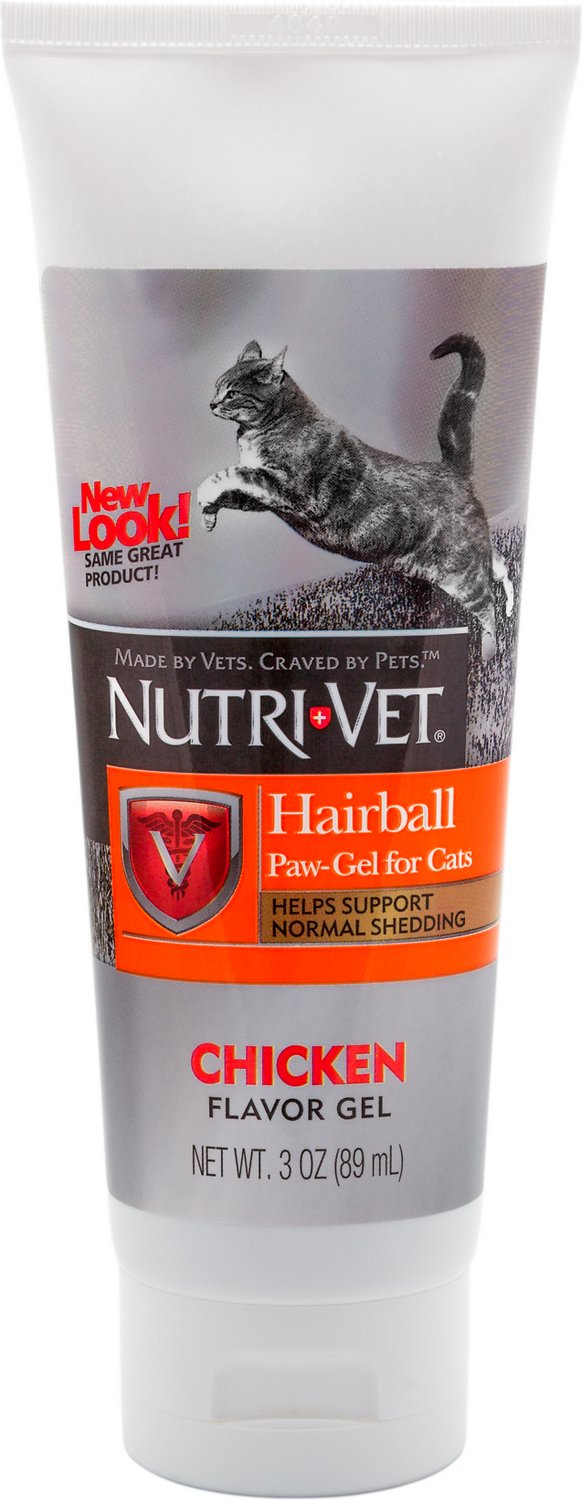 Nutri-Vet Gel anti-boules de poils saveur poulet pour chats, flacon de 3 oz