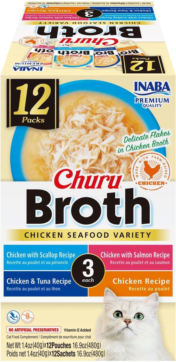 INABA Churu Broth Chicken Seafood Variety Pack Cat Treats