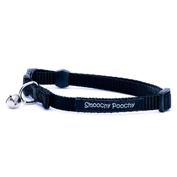 Smoochy Poochy Collier en nylon pour chat, Noir