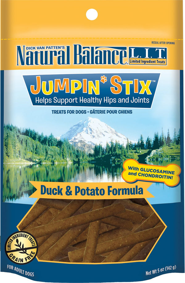 Natural Balance L.I.T. Friandises à ingrédients limités Jumpin' Stix Canard et Pomme de terre Friandises pour chiens, 5 oz